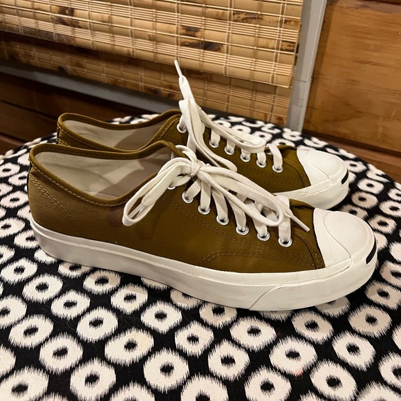 Olive Brown Jack Purcell Lowtop Converse Shoes - Picture 3 of 9